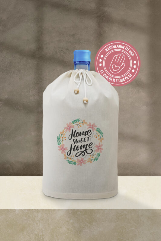 Renkli Home Sweet Home Baskılı Damacana Kılıfı