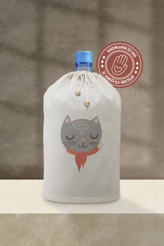 Sevimli Kedi Baskılı Damacana Kılıfı